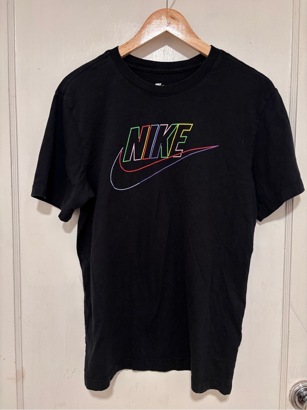 Nike Black Tee with White Logo Print